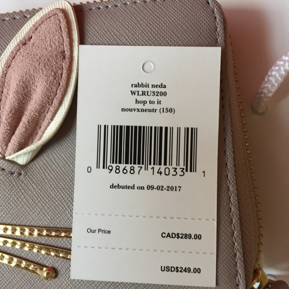 NWT KATE SPADE RABBIT NEDA HOP TO IT WALLET - Picture 5 of 8
